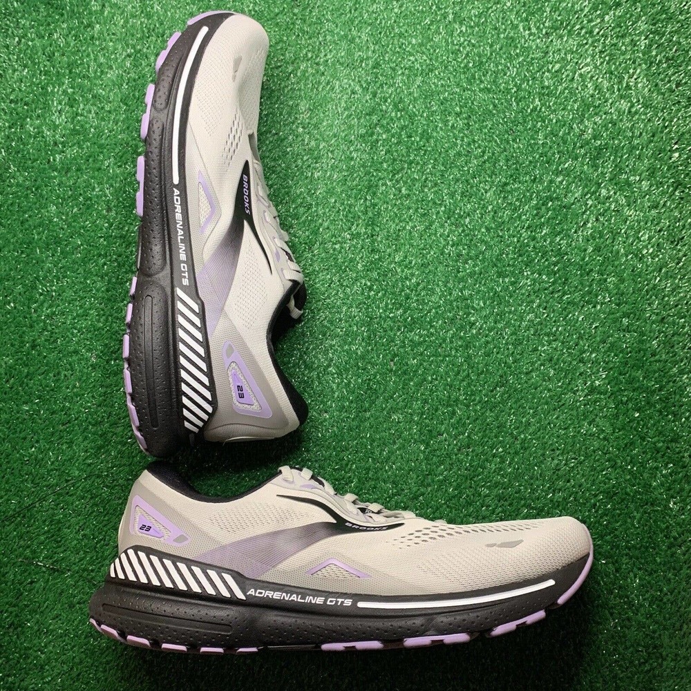 Brooks Adrenaline GTS 23 Women’s Size 11 B Med Running Shoes Gray/Black/Purple